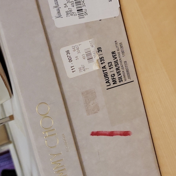 JIMMY CHOO Silver Leather Glitter Sandal - Brand New - Picture 7 of 8